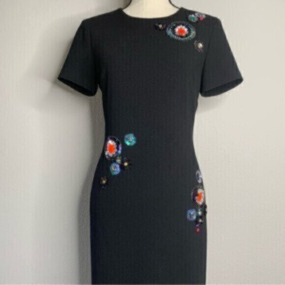 Trina Trunk Black Multi Color Dazzle Embellished Mini Sheath Dress - Picture 8 of 15